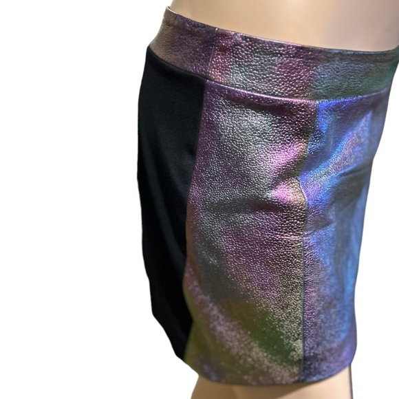 Mason Womens Lambskin Leather Blend Oil Spill and Black Mini Oil Spill and Black - Picture 4 of 6